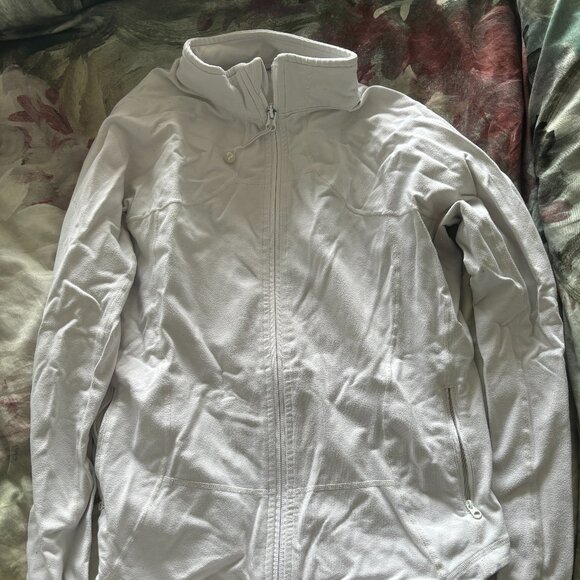Lululemon White Cotton Zip-Up Jacket – Size M Runner Style - Picture 1 of 1